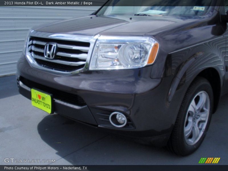 Dark Amber Metallic / Beige 2013 Honda Pilot EX-L