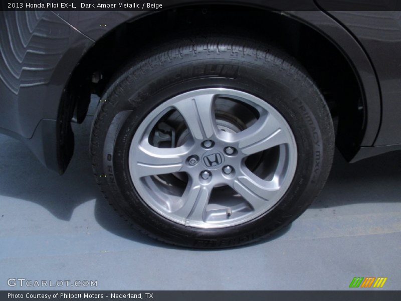 Dark Amber Metallic / Beige 2013 Honda Pilot EX-L