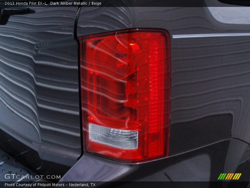 Dark Amber Metallic / Beige 2013 Honda Pilot EX-L