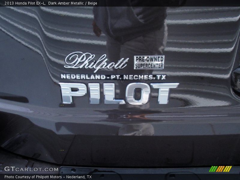 Dark Amber Metallic / Beige 2013 Honda Pilot EX-L