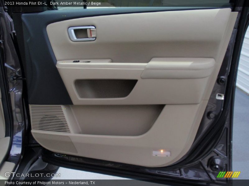 Dark Amber Metallic / Beige 2013 Honda Pilot EX-L