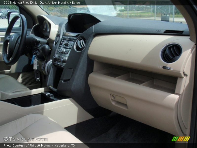 Dark Amber Metallic / Beige 2013 Honda Pilot EX-L
