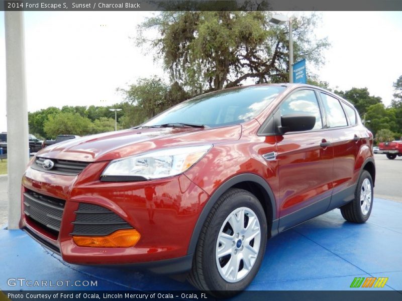 Sunset / Charcoal Black 2014 Ford Escape S