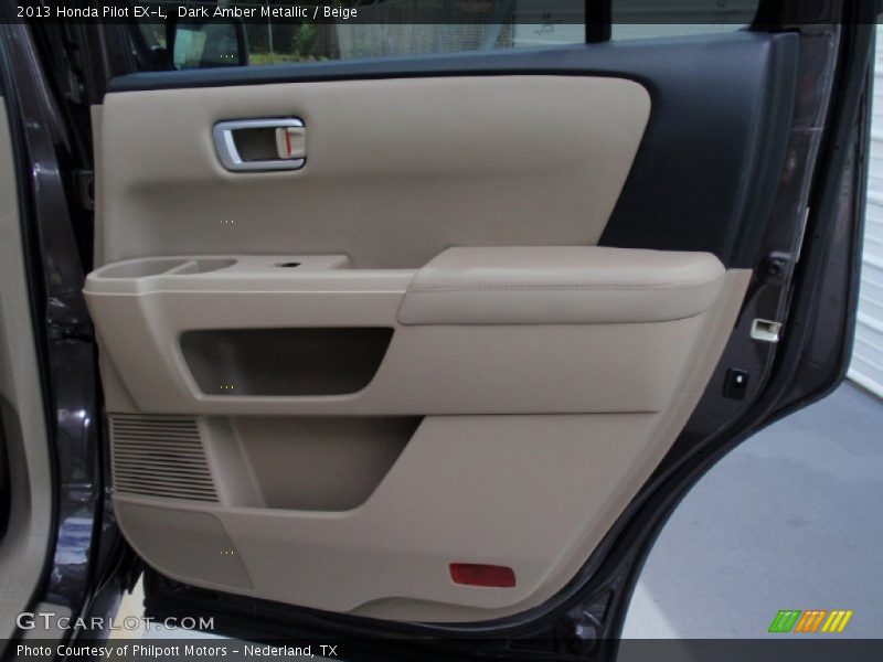 Dark Amber Metallic / Beige 2013 Honda Pilot EX-L