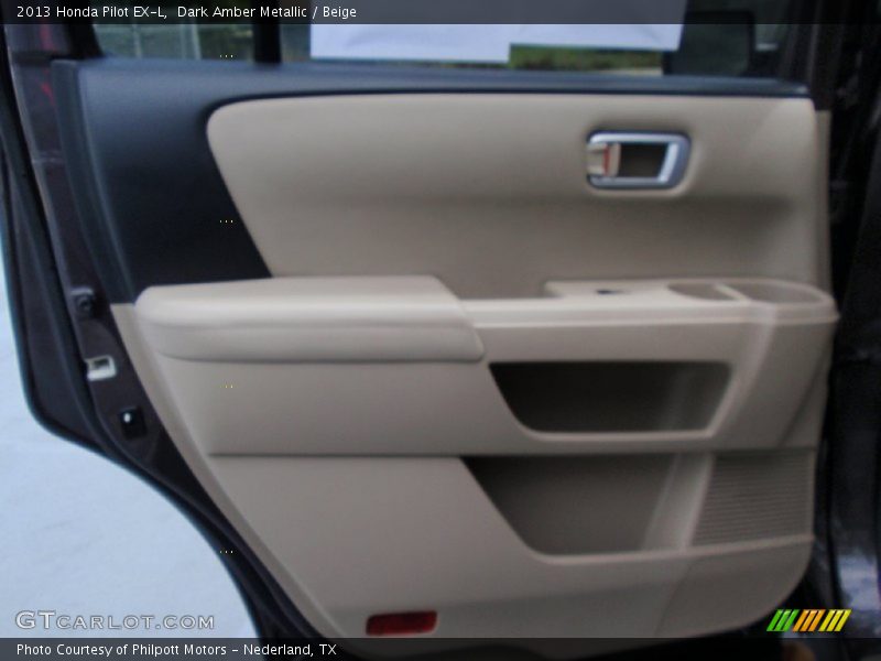 Dark Amber Metallic / Beige 2013 Honda Pilot EX-L
