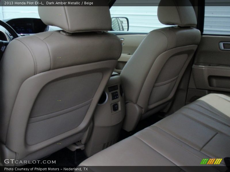 Dark Amber Metallic / Beige 2013 Honda Pilot EX-L