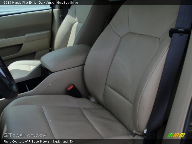 Dark Amber Metallic / Beige 2013 Honda Pilot EX-L