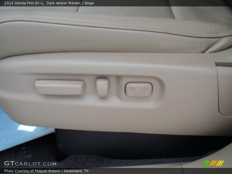 Dark Amber Metallic / Beige 2013 Honda Pilot EX-L