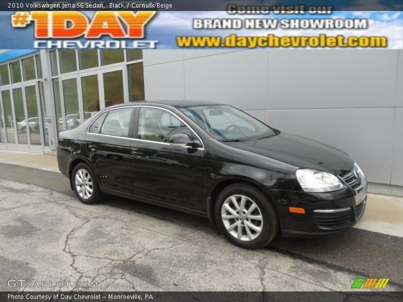 Black / Cornsilk Beige 2010 Volkswagen Jetta SE Sedan