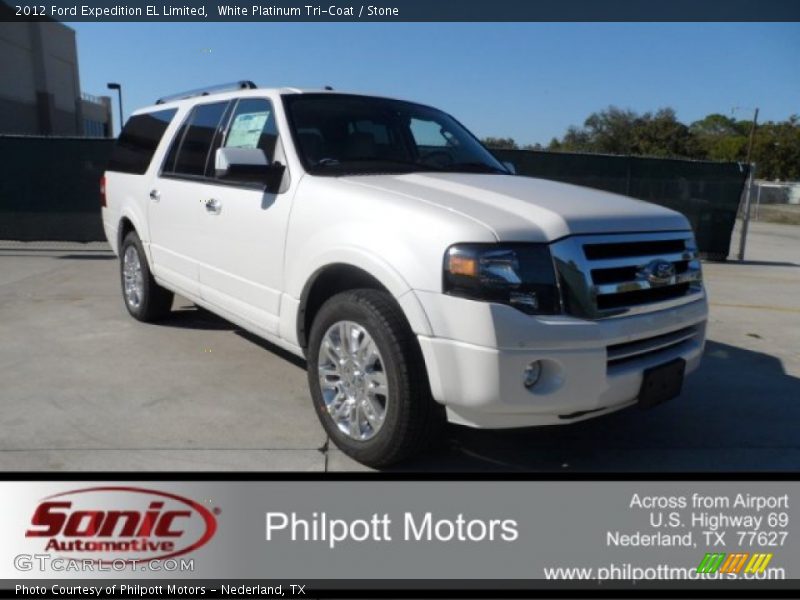 White Platinum Tri-Coat / Stone 2012 Ford Expedition EL Limited