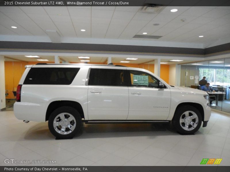 White Diamond Tricoat / Cocoa/Dune 2015 Chevrolet Suburban LTZ 4WD