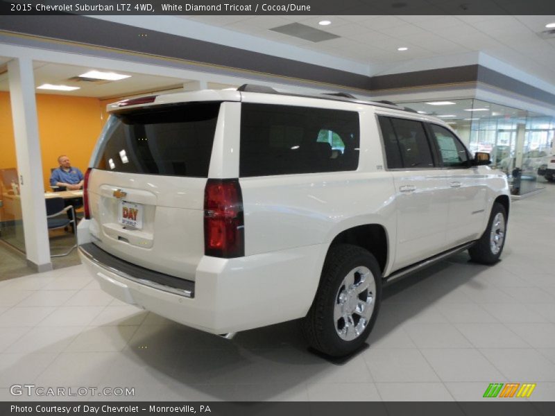 White Diamond Tricoat / Cocoa/Dune 2015 Chevrolet Suburban LTZ 4WD