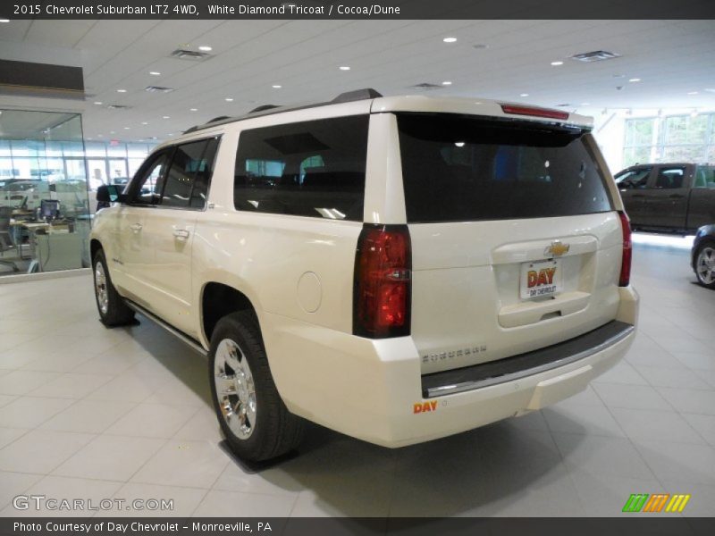 White Diamond Tricoat / Cocoa/Dune 2015 Chevrolet Suburban LTZ 4WD