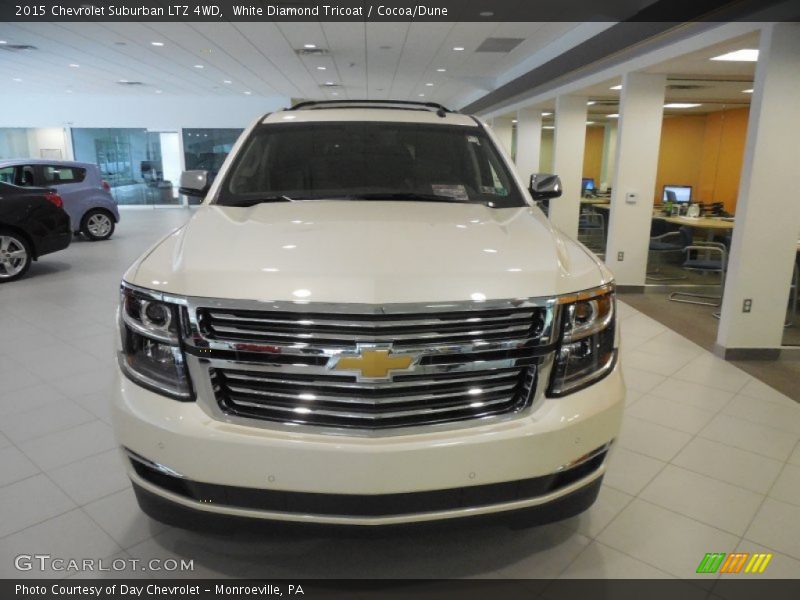 White Diamond Tricoat / Cocoa/Dune 2015 Chevrolet Suburban LTZ 4WD