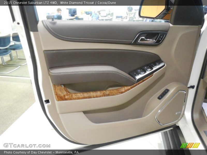 White Diamond Tricoat / Cocoa/Dune 2015 Chevrolet Suburban LTZ 4WD
