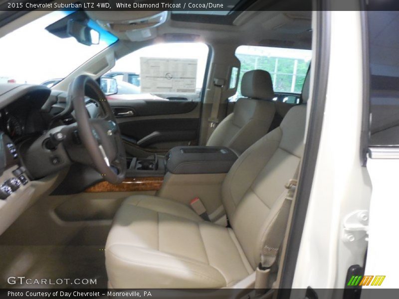 White Diamond Tricoat / Cocoa/Dune 2015 Chevrolet Suburban LTZ 4WD