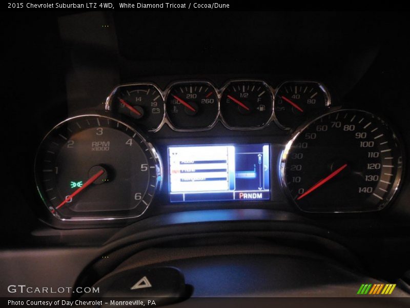 White Diamond Tricoat / Cocoa/Dune 2015 Chevrolet Suburban LTZ 4WD