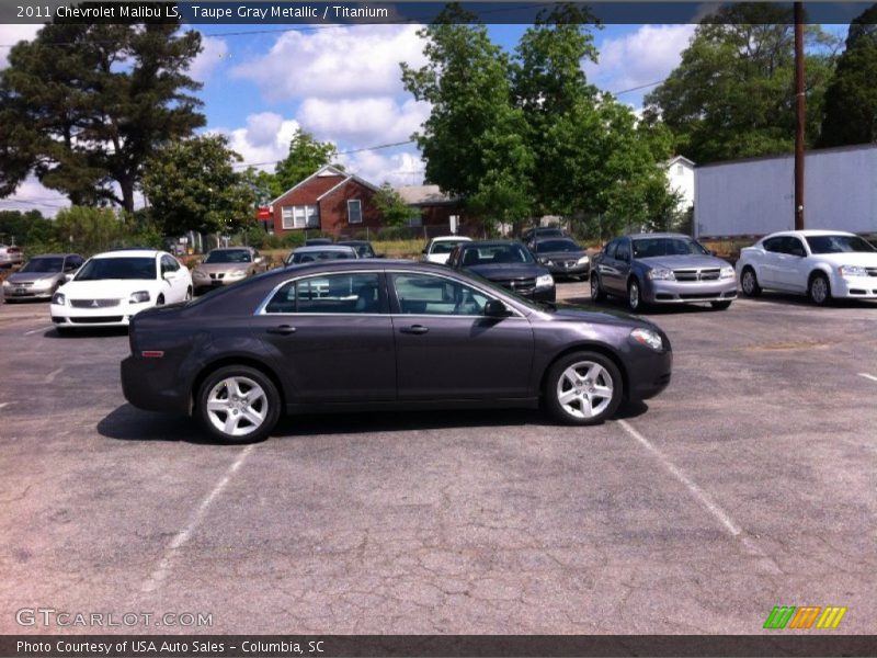Taupe Gray Metallic / Titanium 2011 Chevrolet Malibu LS
