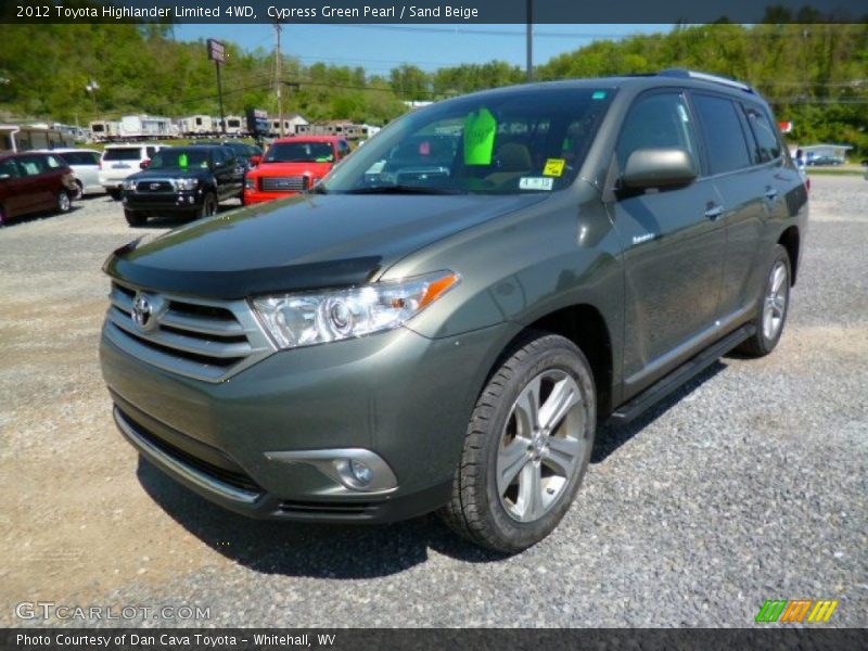 Cypress Green Pearl / Sand Beige 2012 Toyota Highlander Limited 4WD