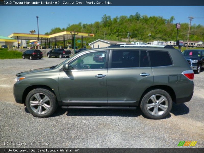 Cypress Green Pearl / Sand Beige 2012 Toyota Highlander Limited 4WD