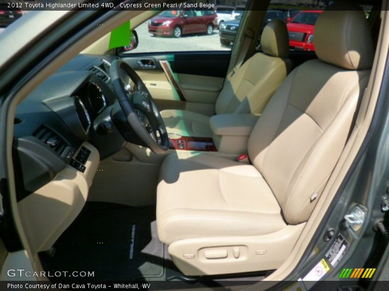 Cypress Green Pearl / Sand Beige 2012 Toyota Highlander Limited 4WD