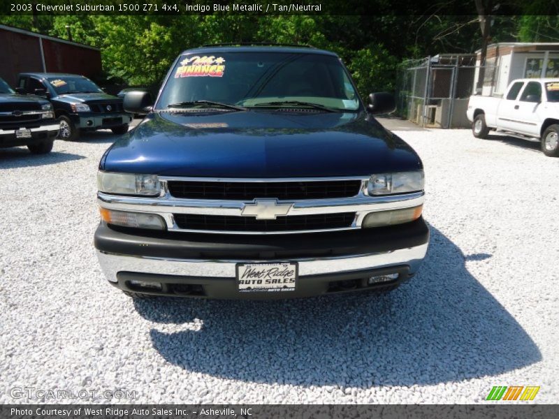 Indigo Blue Metallic / Tan/Neutral 2003 Chevrolet Suburban 1500 Z71 4x4