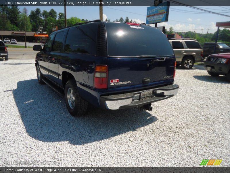 Indigo Blue Metallic / Tan/Neutral 2003 Chevrolet Suburban 1500 Z71 4x4