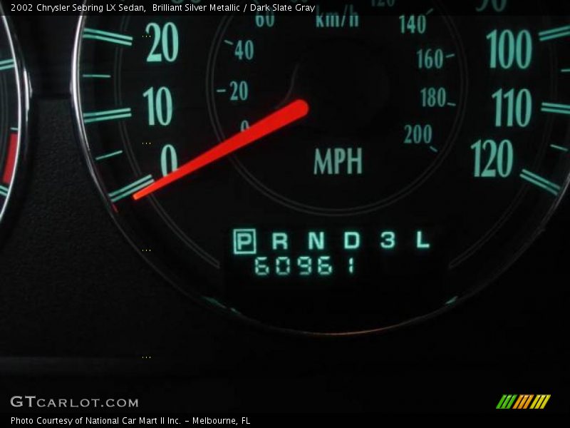 Brilliant Silver Metallic / Dark Slate Gray 2002 Chrysler Sebring LX Sedan