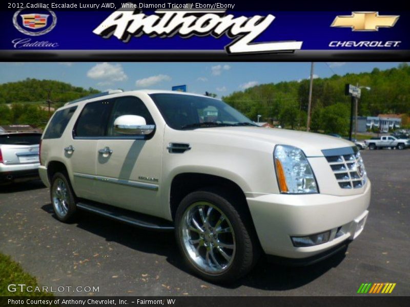 White Diamond Tricoat / Ebony/Ebony 2012 Cadillac Escalade Luxury AWD