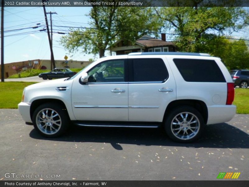 White Diamond Tricoat / Ebony/Ebony 2012 Cadillac Escalade Luxury AWD