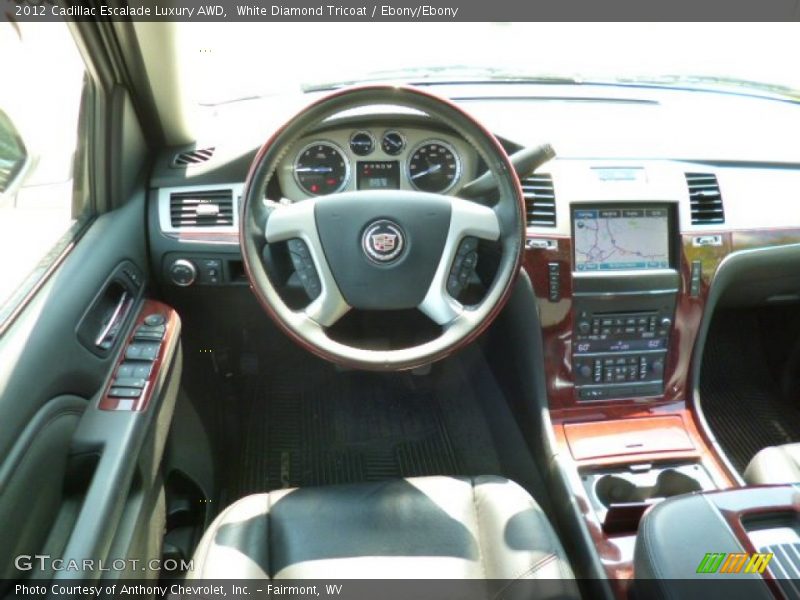 White Diamond Tricoat / Ebony/Ebony 2012 Cadillac Escalade Luxury AWD