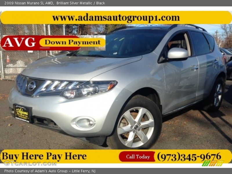 Brilliant Silver Metallic / Black 2009 Nissan Murano SL AWD
