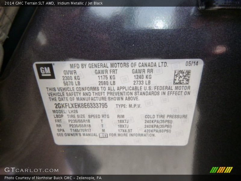 Iridium Metallic / Jet Black 2014 GMC Terrain SLT AWD