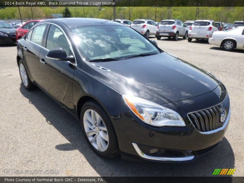 Black Diamond Tricoat / Light Neutral 2014 Buick Regal AWD