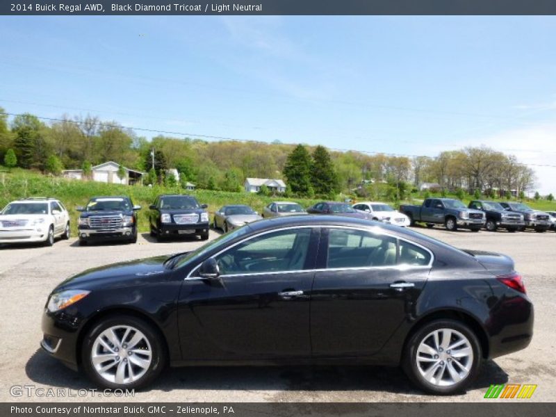Black Diamond Tricoat / Light Neutral 2014 Buick Regal AWD