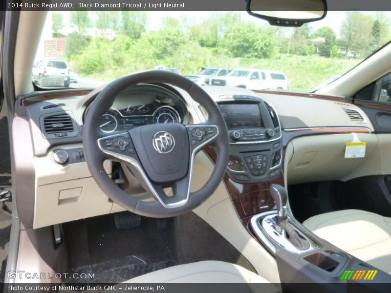 Black Diamond Tricoat / Light Neutral 2014 Buick Regal AWD