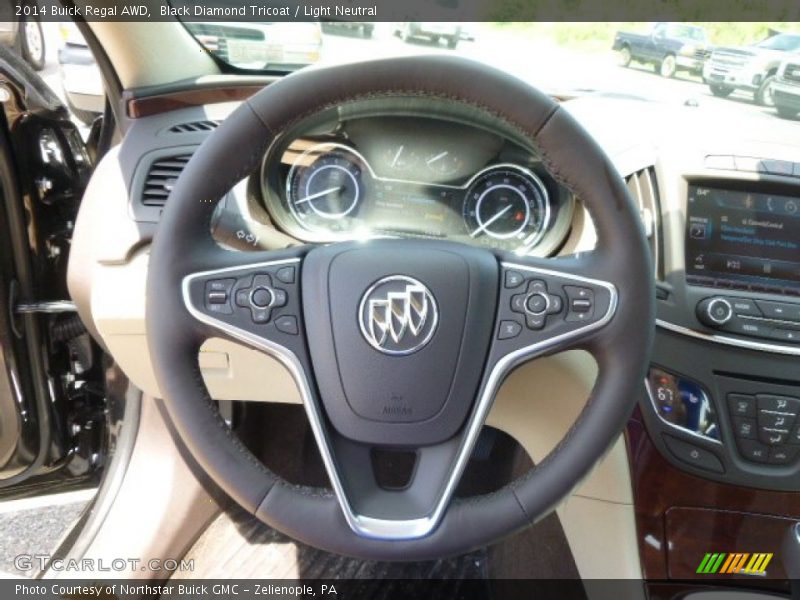 Black Diamond Tricoat / Light Neutral 2014 Buick Regal AWD