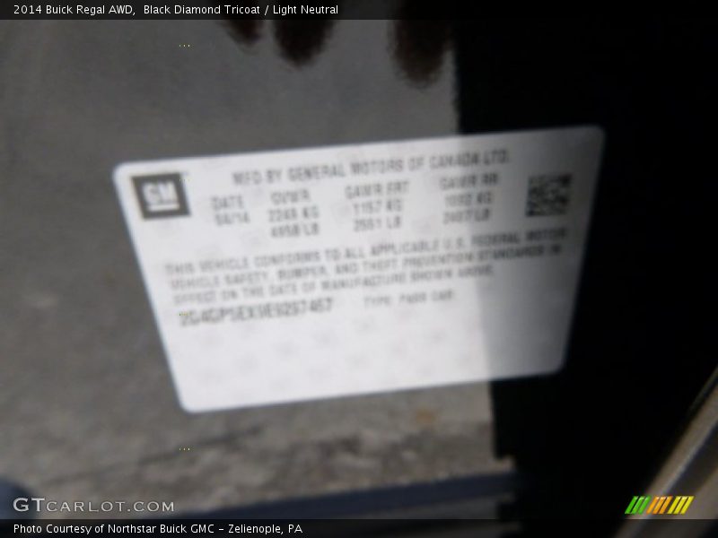 Black Diamond Tricoat / Light Neutral 2014 Buick Regal AWD