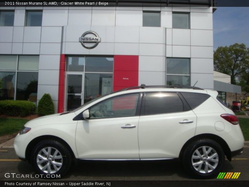 Glacier White Pearl / Beige 2011 Nissan Murano SL AWD