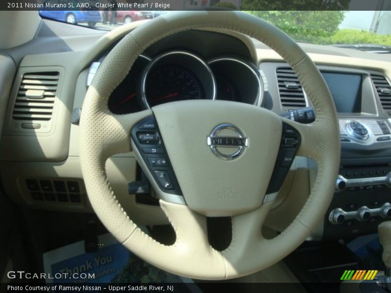 Glacier White Pearl / Beige 2011 Nissan Murano SL AWD