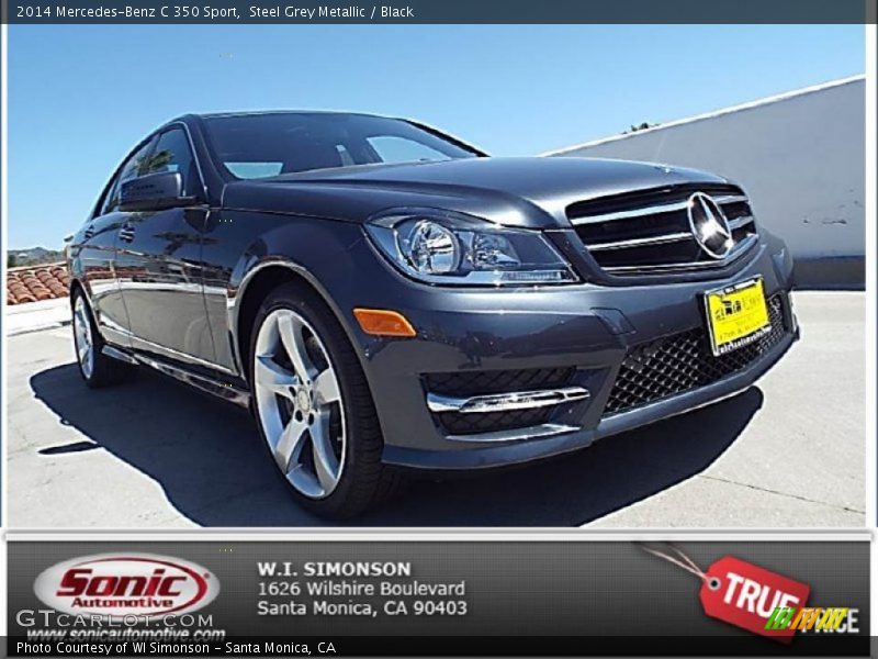 Steel Grey Metallic / Black 2014 Mercedes-Benz C 350 Sport