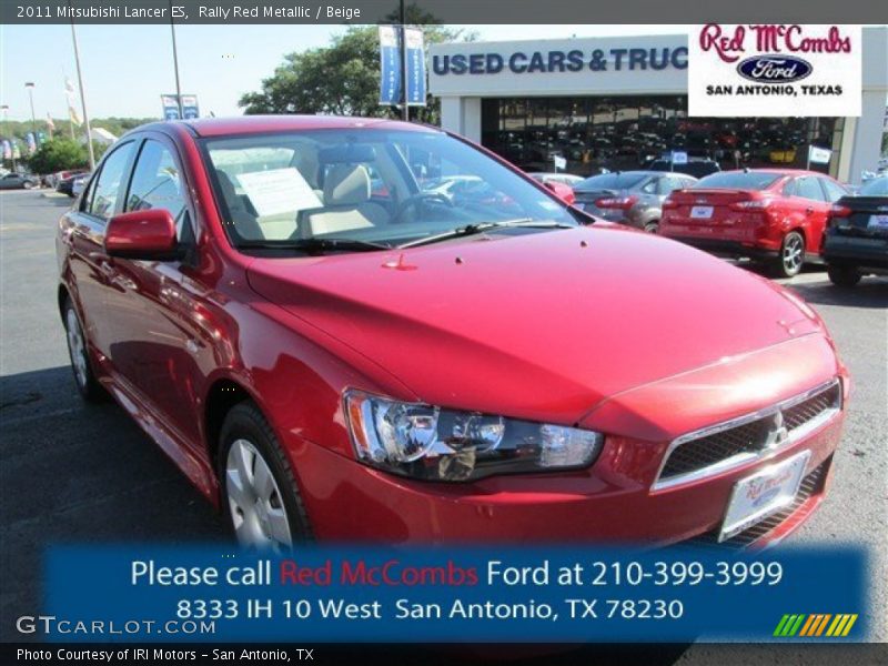 Rally Red Metallic / Beige 2011 Mitsubishi Lancer ES