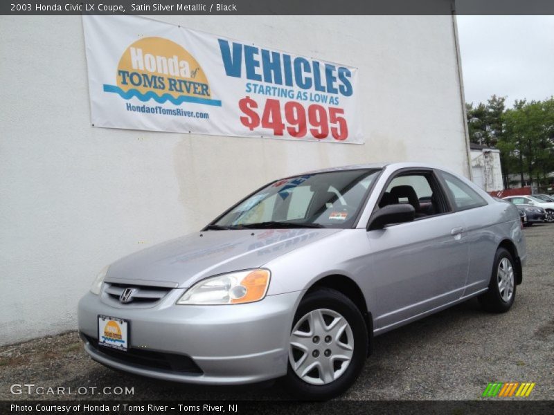 Satin Silver Metallic / Black 2003 Honda Civic LX Coupe