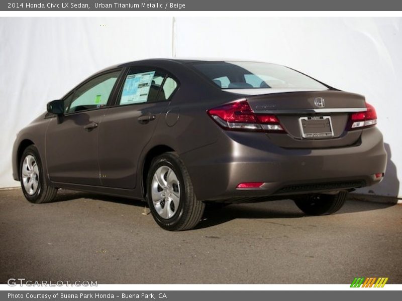 Urban Titanium Metallic / Beige 2014 Honda Civic LX Sedan