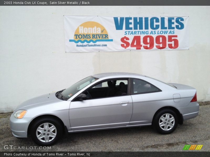 Satin Silver Metallic / Black 2003 Honda Civic LX Coupe