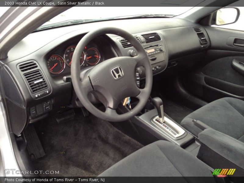 Satin Silver Metallic / Black 2003 Honda Civic LX Coupe