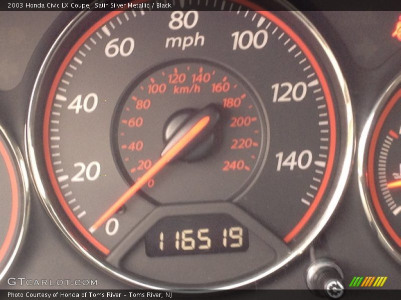 Satin Silver Metallic / Black 2003 Honda Civic LX Coupe