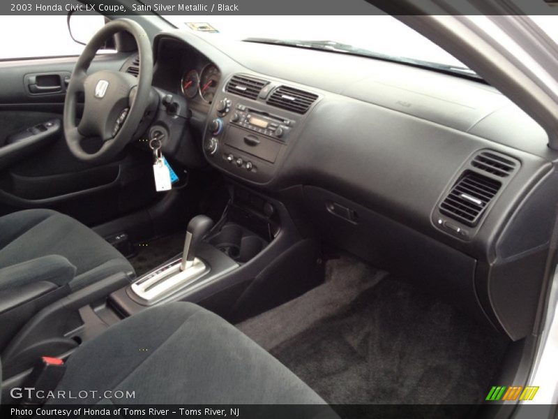 Satin Silver Metallic / Black 2003 Honda Civic LX Coupe