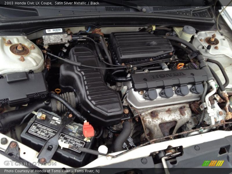 Satin Silver Metallic / Black 2003 Honda Civic LX Coupe