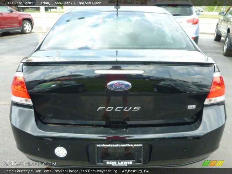 Ebony Black / Charcoal Black 2011 Ford Focus SE Sedan